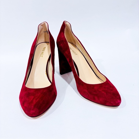NINE WEST Wine-red suede shoes - Picture 5 of 8